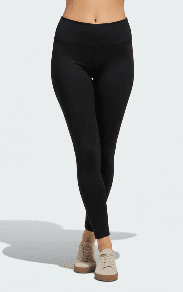 स्विम लेगिंग्स फुल-लेंथ ब्लैक परफॉर्मेंस टाइट्स।